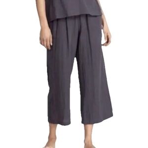 Johnny Was Calme Cropped Drawstring Pull On Women’s Cotton Pants Grey Size XS